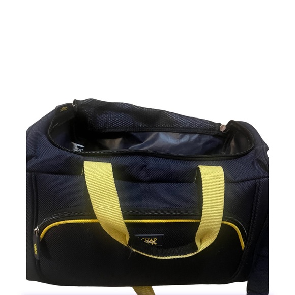 Ralph Lauren Chaps Duffle Bag Carry-On Blue Yellow Travel Fast Shipping - Picture 9 of 10